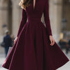 Jennifer | V-Ausschnitt Midi-Kleid