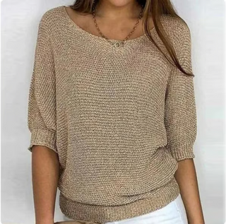 Leichter Sommerpullover mit 3/4-Ärmeln – Komfort &amp; lässige Eleganz