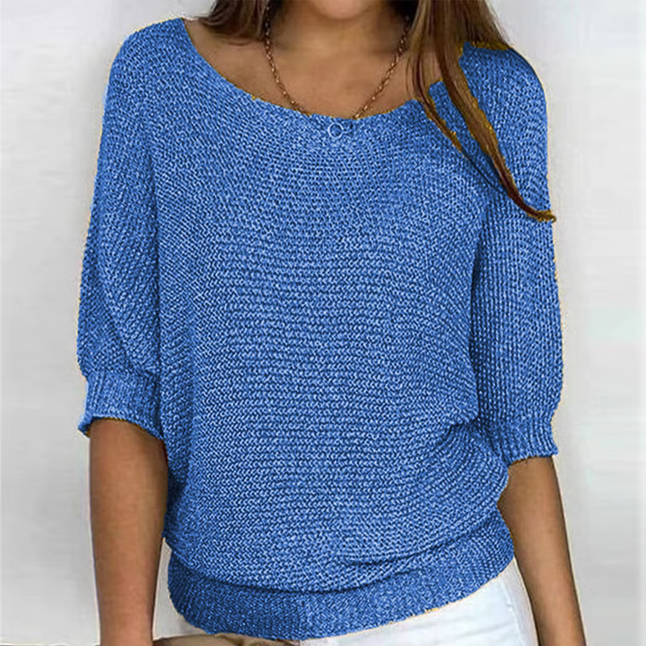 Leichter Sommerpullover mit 3/4-Ärmeln – Komfort &amp; lässige Eleganz
