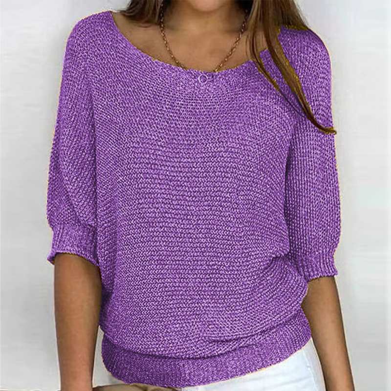 Leichter Sommerpullover mit 3/4-Ärmeln – Komfort &amp; lässige Eleganz